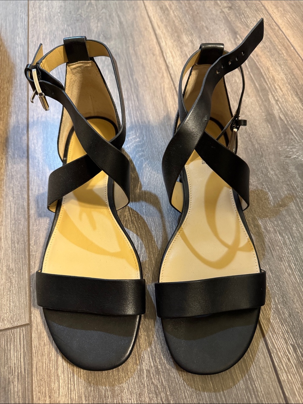 MICHAEL Michael Kors Black Crisscross Ankle Strap Sandals